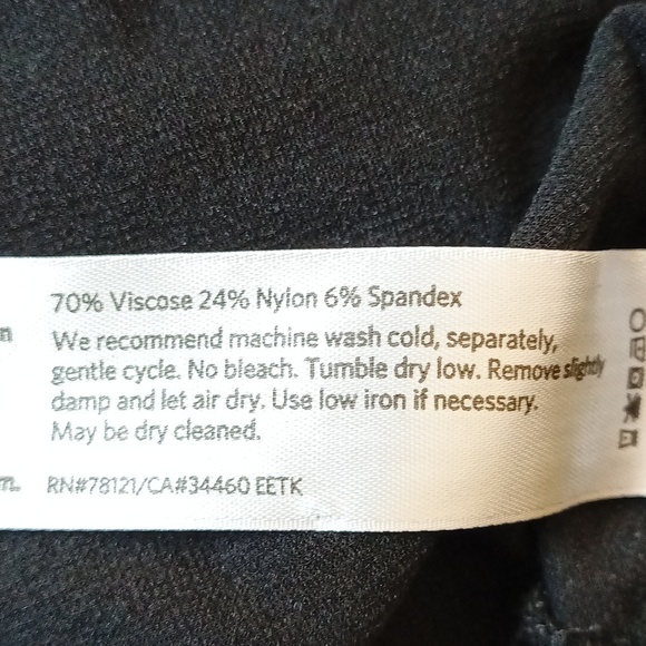 Eileen Fisher washable packable stretch crepe pull on pant black minimalist PM - Picture 8 of 8